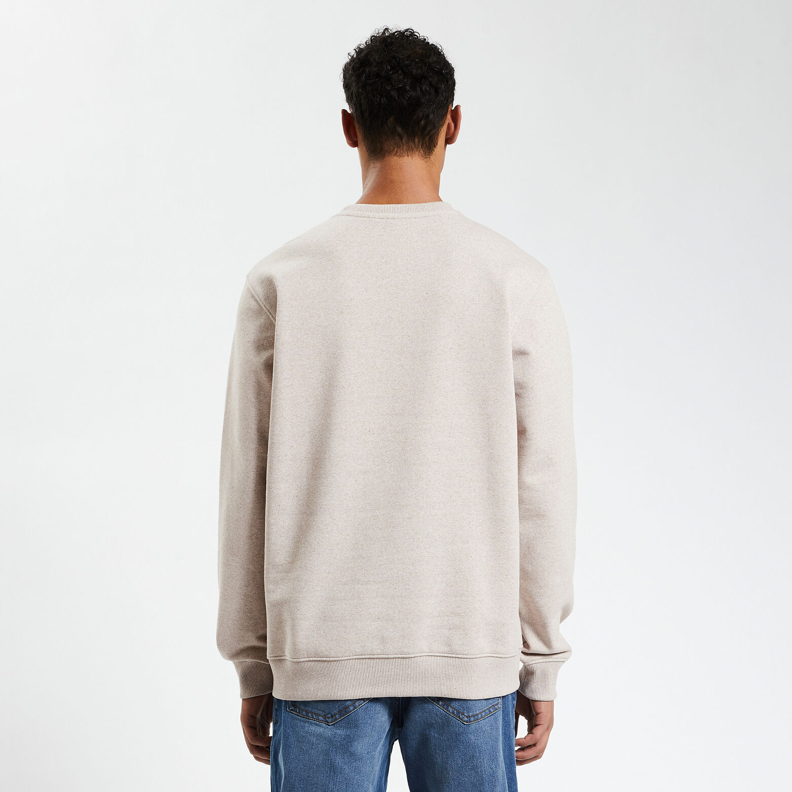 Sweat à col rond 100 % recyclé Beige