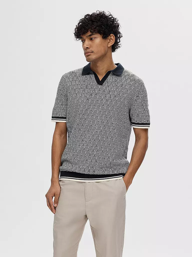 SELECTED Poloshirt SLHWIFI dunkelblau