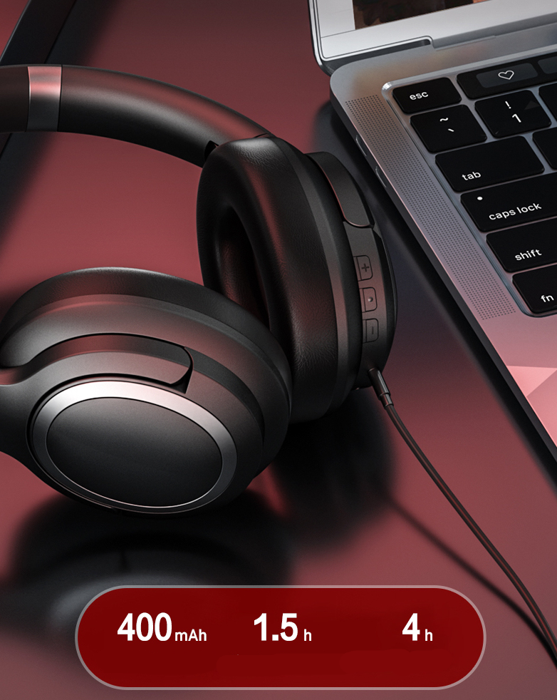 thinkplus TH40 Bluetooth 5.0 Kopfhörer On-Ear Headset mit HIFI Soundqualität   Noise Cancelling - Schwarz