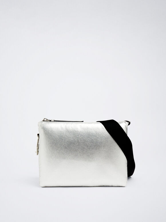 Bolso Bandolera Metalizado - Plateado
