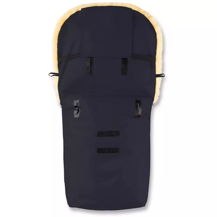 Hofbrucker Kinderwagen Lammfell Fußsack Putzi Limited Edition Hergestellt in Deutschland Navy Blue gesteppt