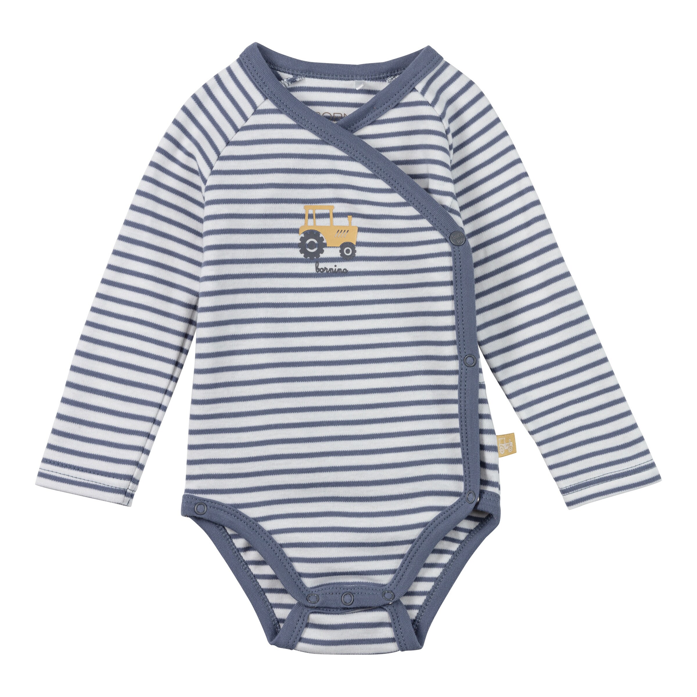 Bornino - Farm Life 2er-Pack Wickelbodys langarm Traktor blau/grün/offwhite