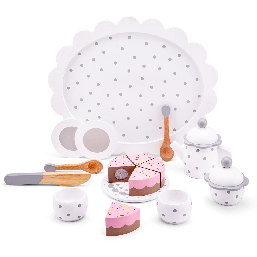 New Classic Toys Tee Set mit Schneidekuchen weiß