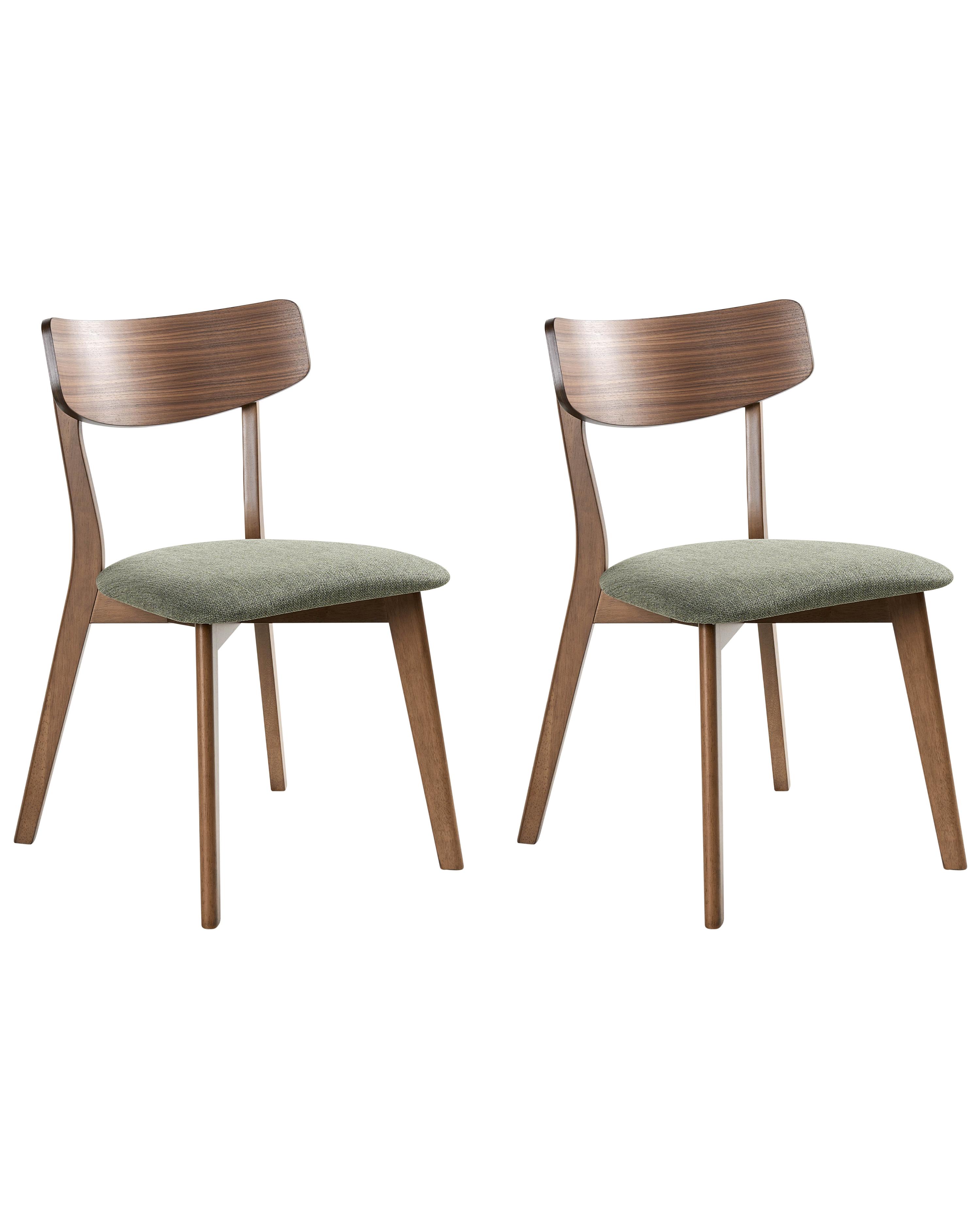 Set van 2 eetkamerstoelen HOPE Hout Donkerbruin/groen