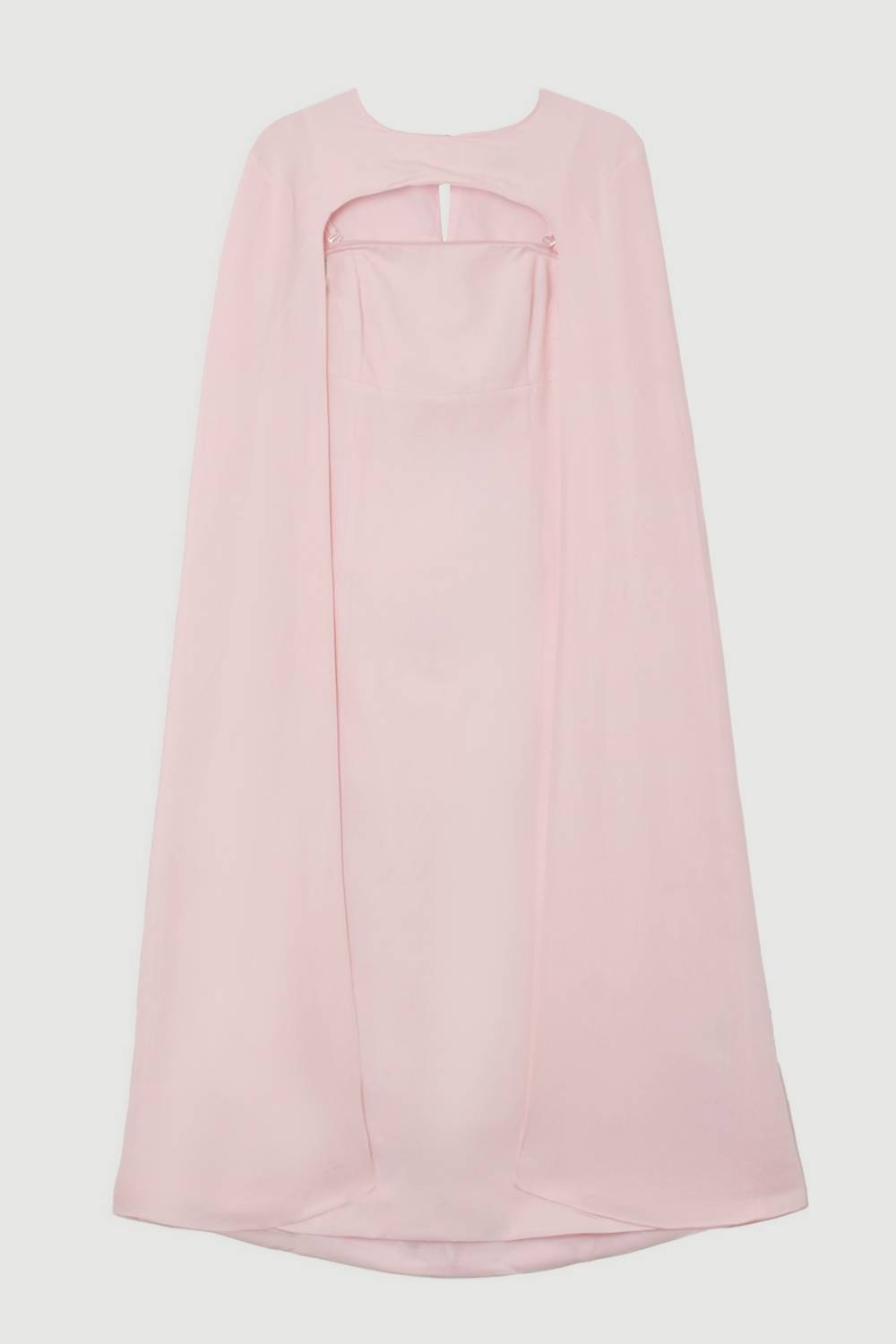 KarenMillen Robe midi en lin haut de gamme sur-mesure à cape dramatique