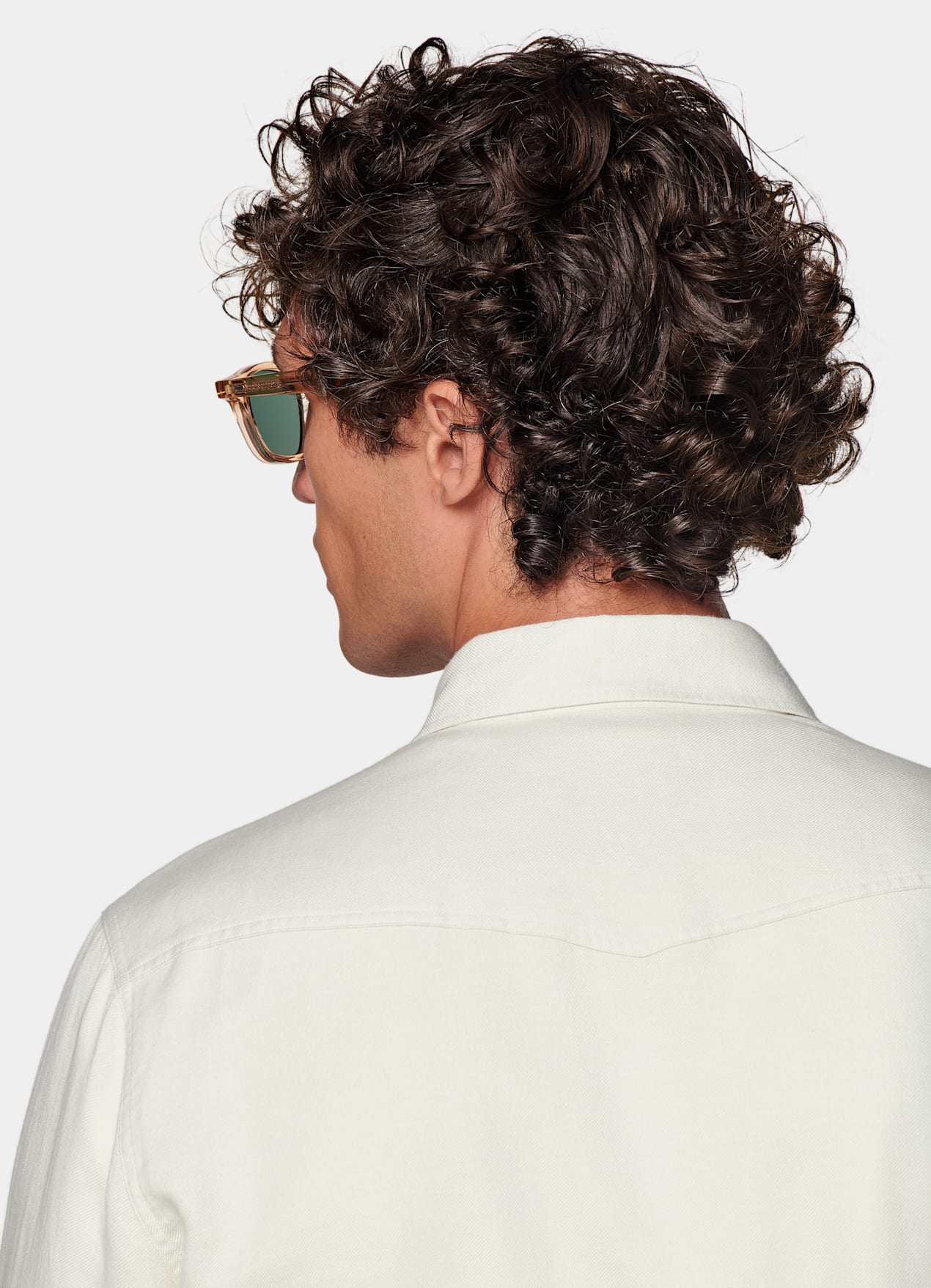Chemise western blanc cassé