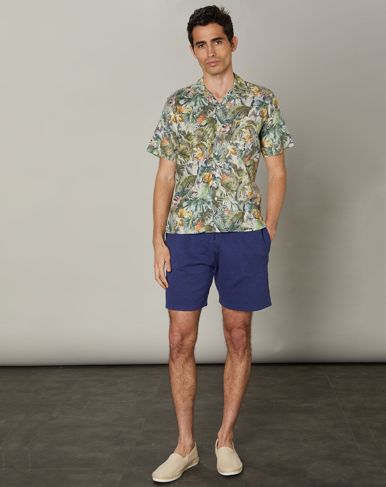 Hartford Chemise regular Palm bleue