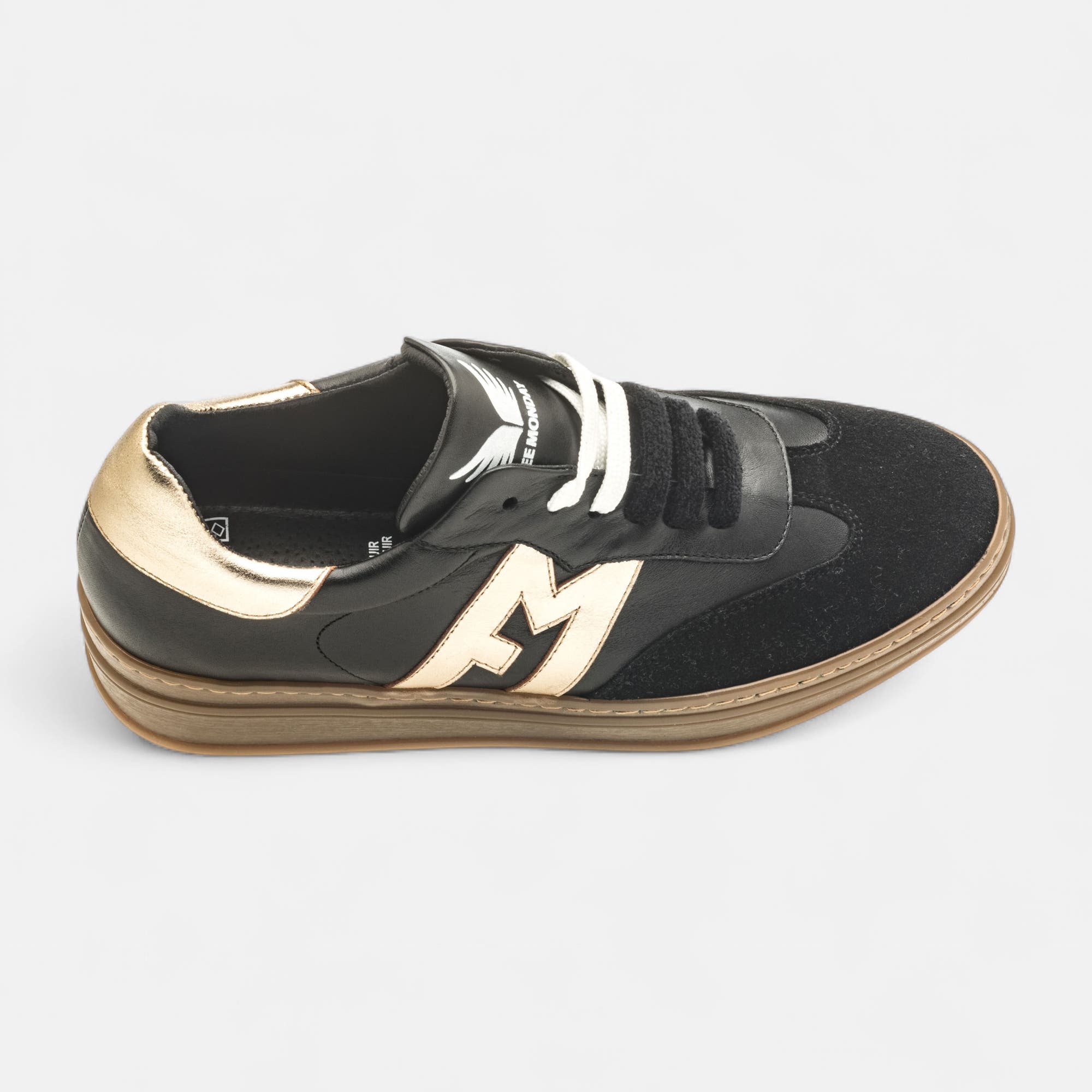 Baskets basses Femme en cuir noir