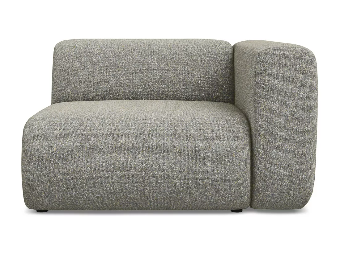 Module avec accoudoirs droit en tissu texturé - beige foncé - EKAHI