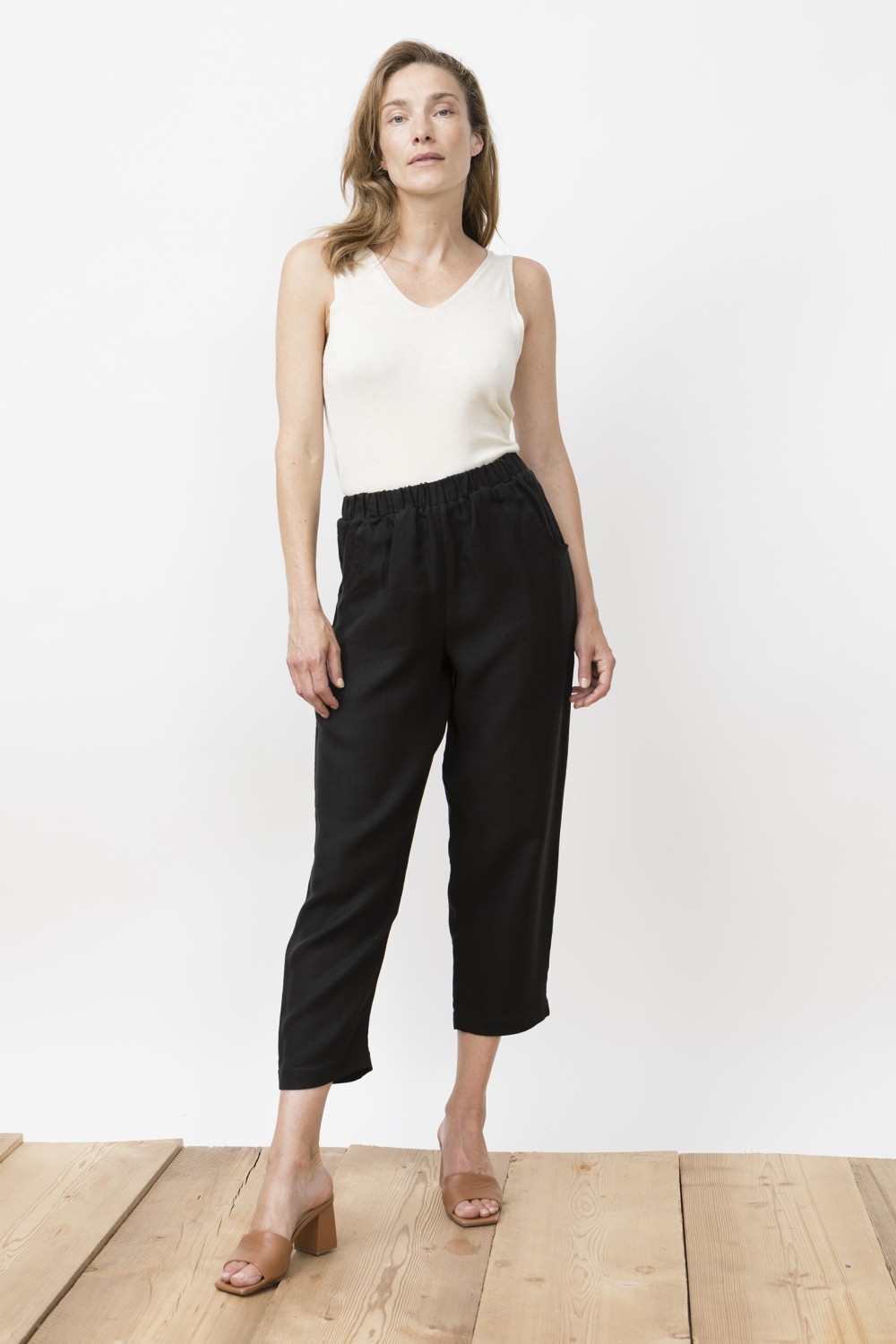 Jungle Folk Hose Jungle Folk Linen Trousers Viento Black | RRREVOLVE