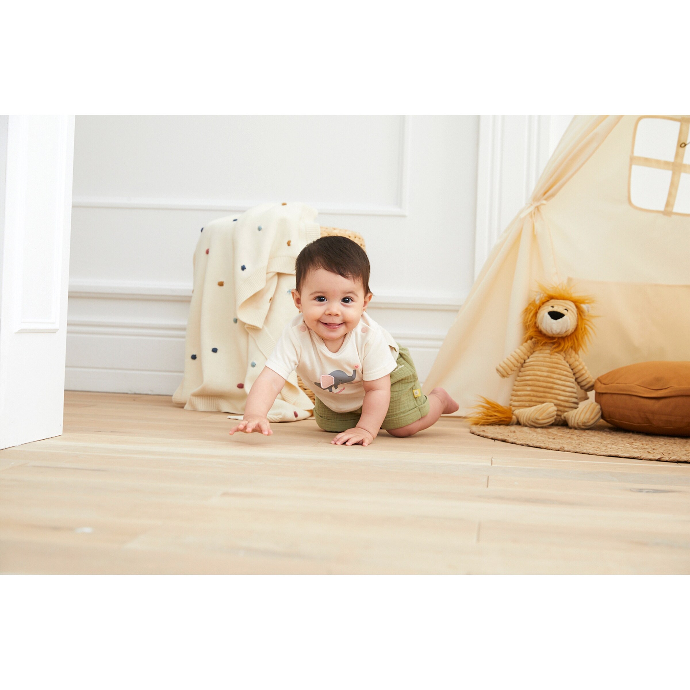 BORNINO HOME Babydecke Dots 80x100 cm natur
