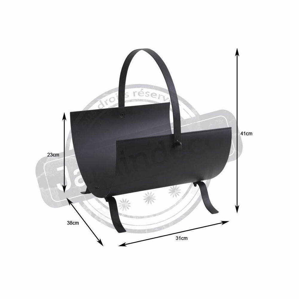 Porte-bûches design en métal noir