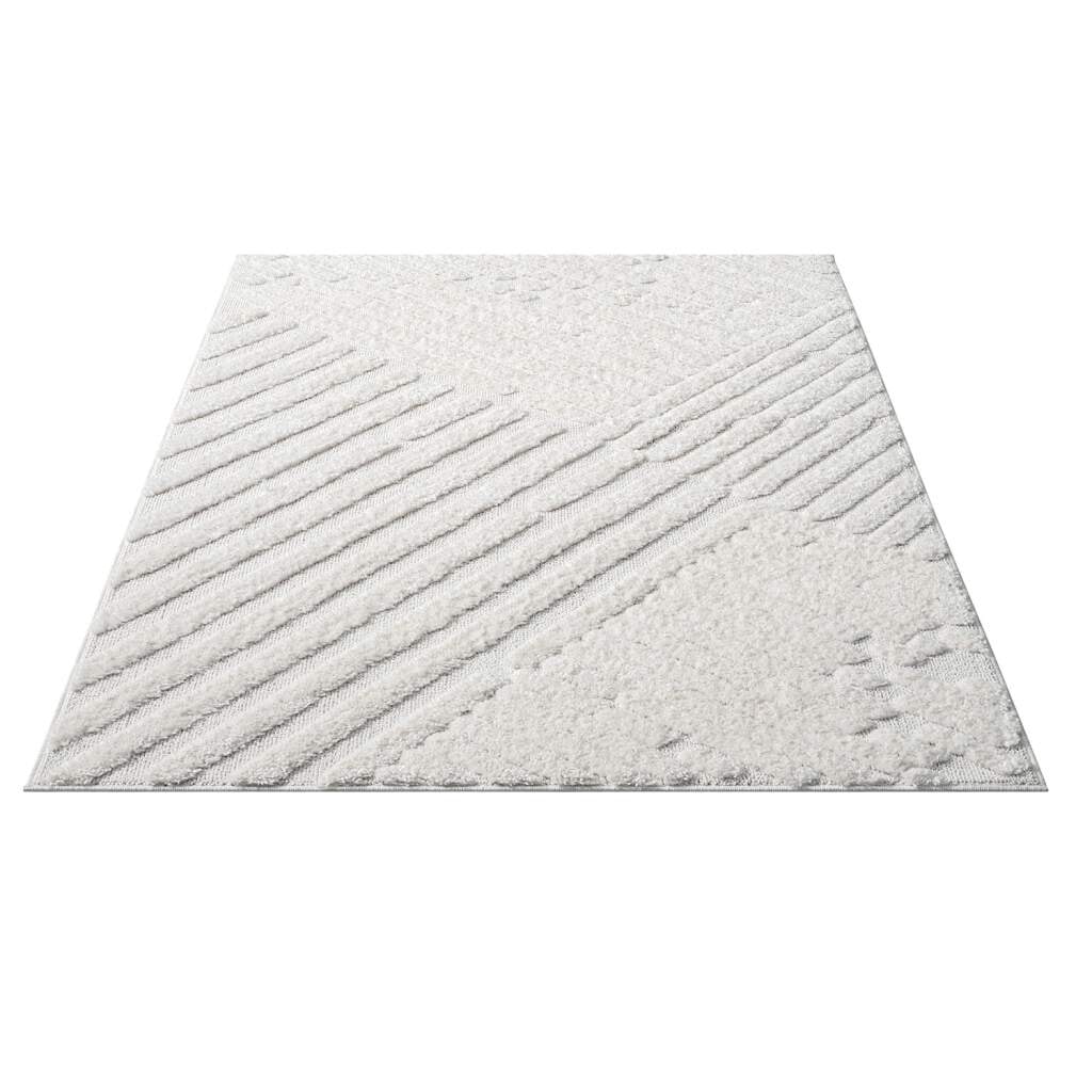 Carpet City Hochflor-Teppich »FOCUS749« rechteckig 20 mm Höhe Boho-Teppich, Hochtief-Muster/ 3D-Effekt, für Wohnzimmer, Schlafzimmer