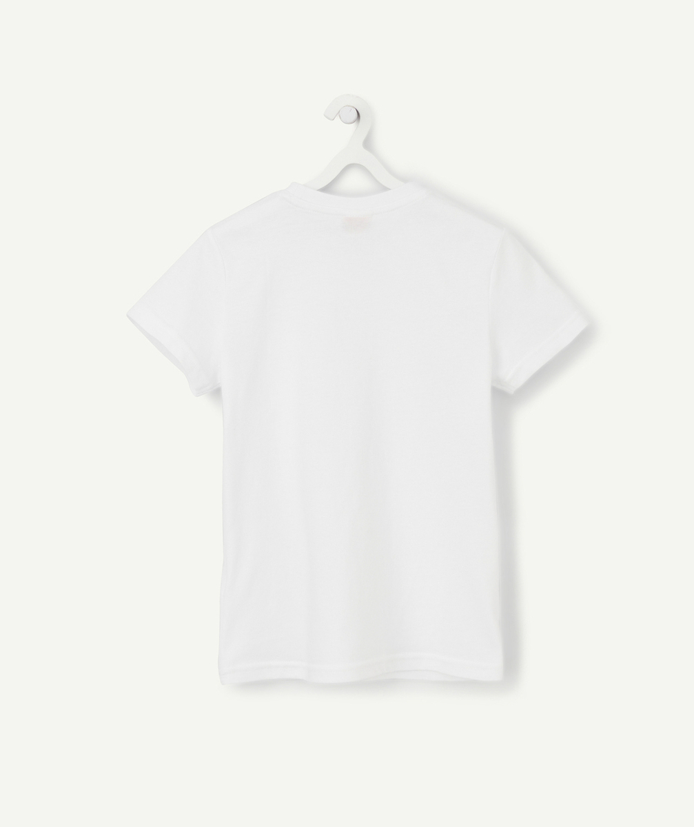T-SHIRT GARÇON EN COTON BLANC AVEC POCHE