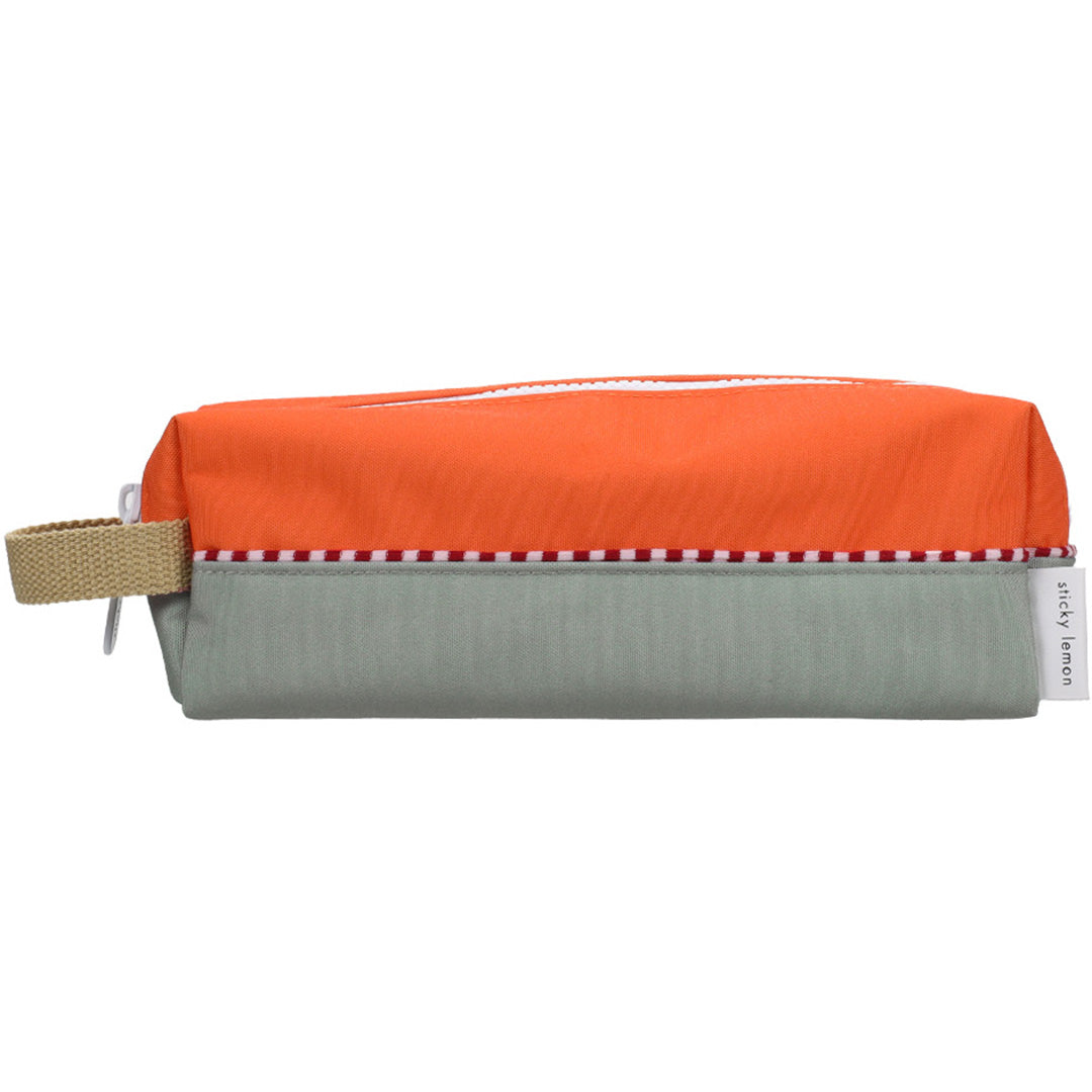 sticky lemon pennenetui colourblocking - lifebuoy orange - shark grey