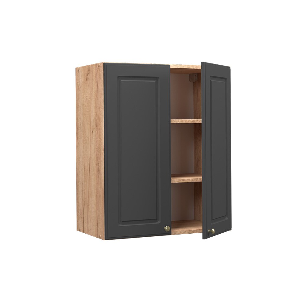 Vicco Hängeschrank Küchenschrank Küchenmöbel Fame-Line Eiche Anthrazit-Gold Landhaus 60 cm Küche Einbauküche Hängeschrank Drehtür Einlegeboden Küchenzeile