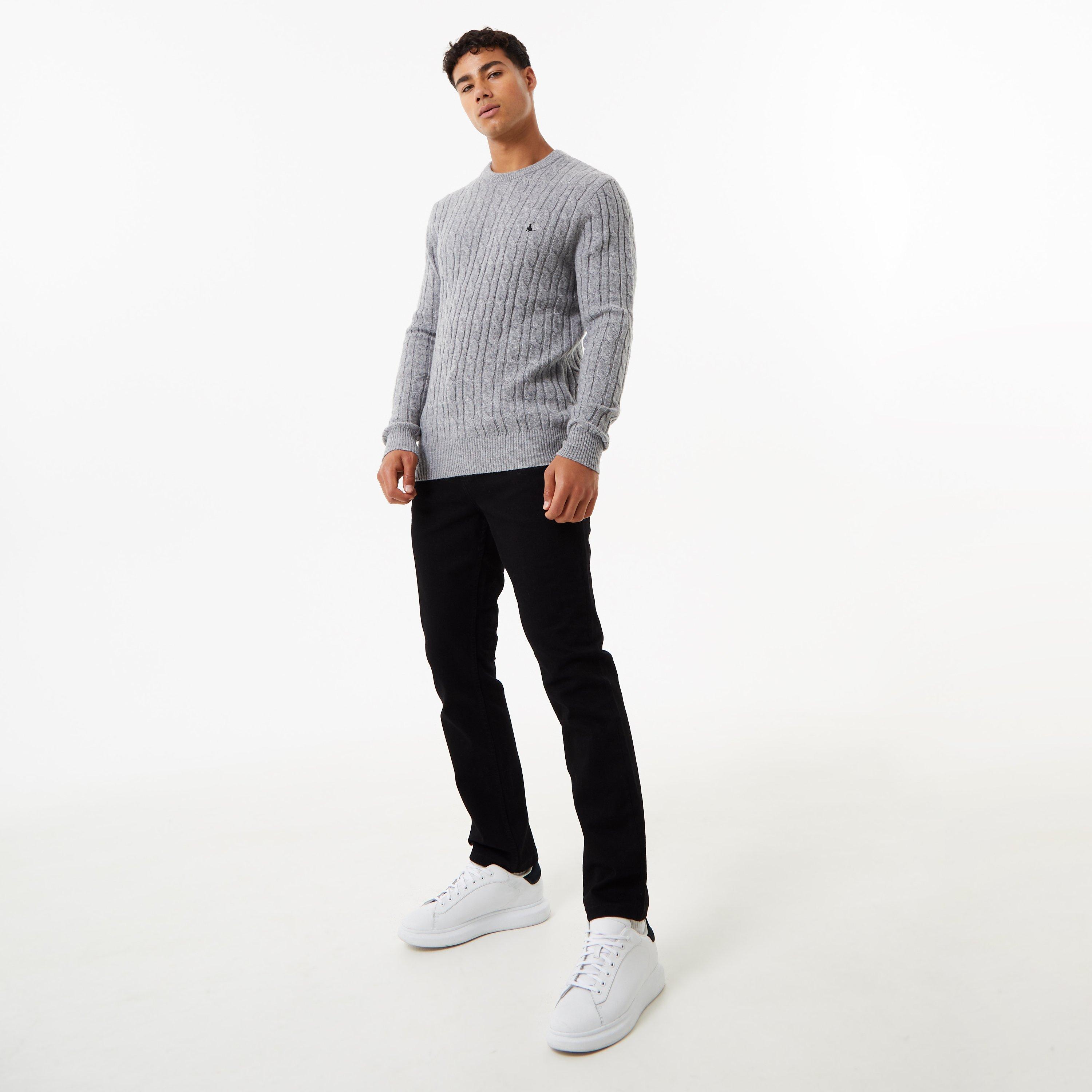 Jack Wills Marlow Merino Wool Blend Cable Knitted Jumper