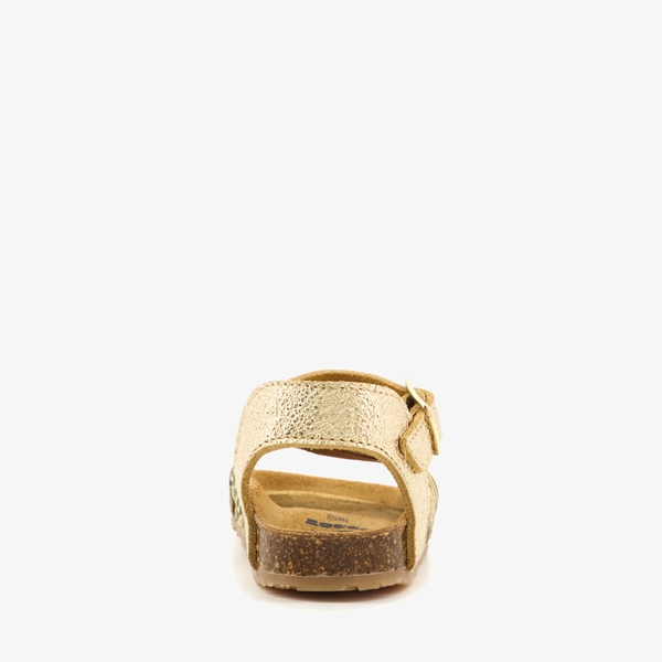 Groot leren meisjes sandalen goud zebraprint