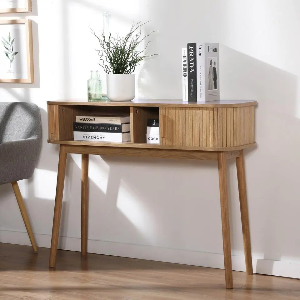 CALICOSY - Sidetable ERNEST - Licht hout - 80,5x100x35 cm