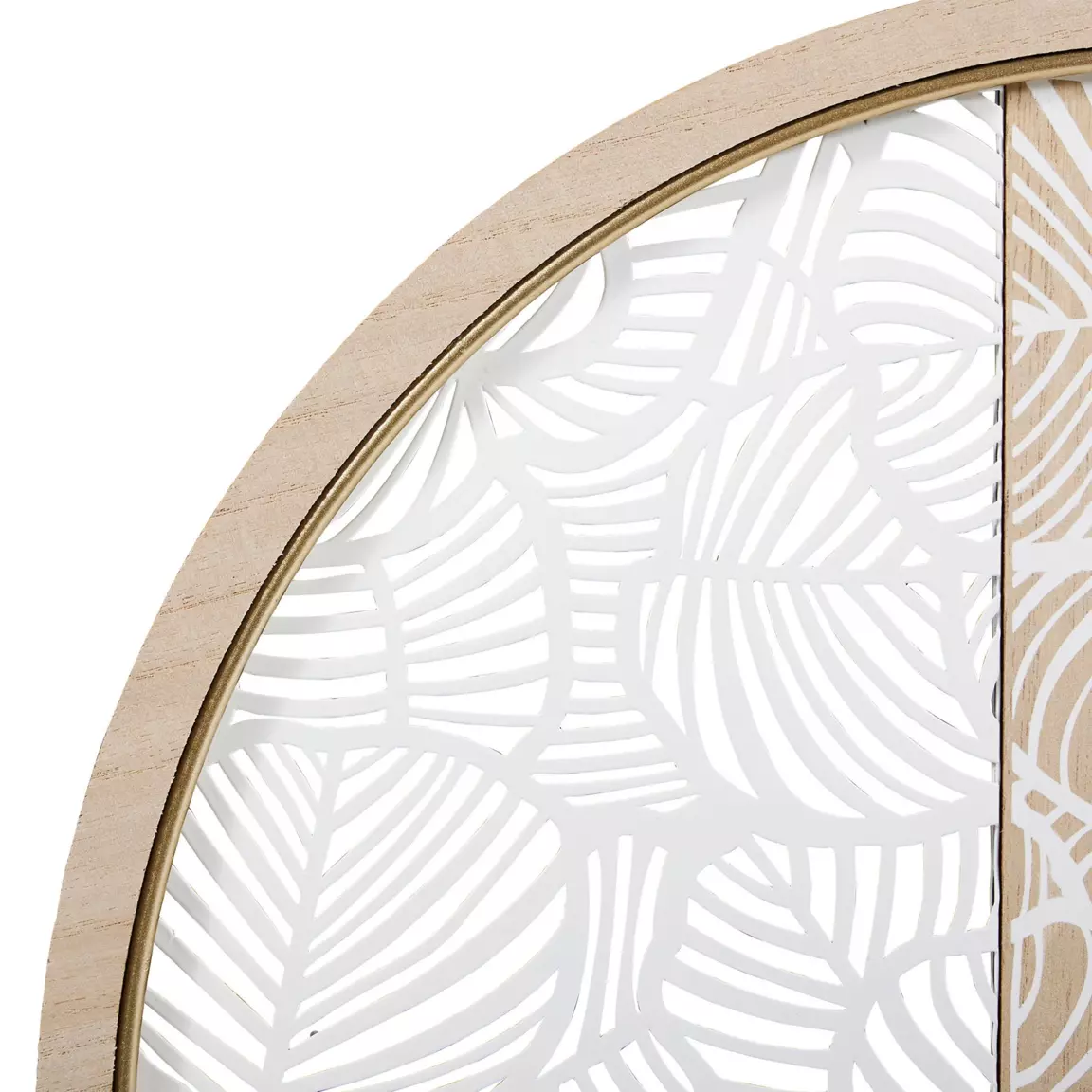 Horloge murale en bois (D40 cm) Calathea Blanc