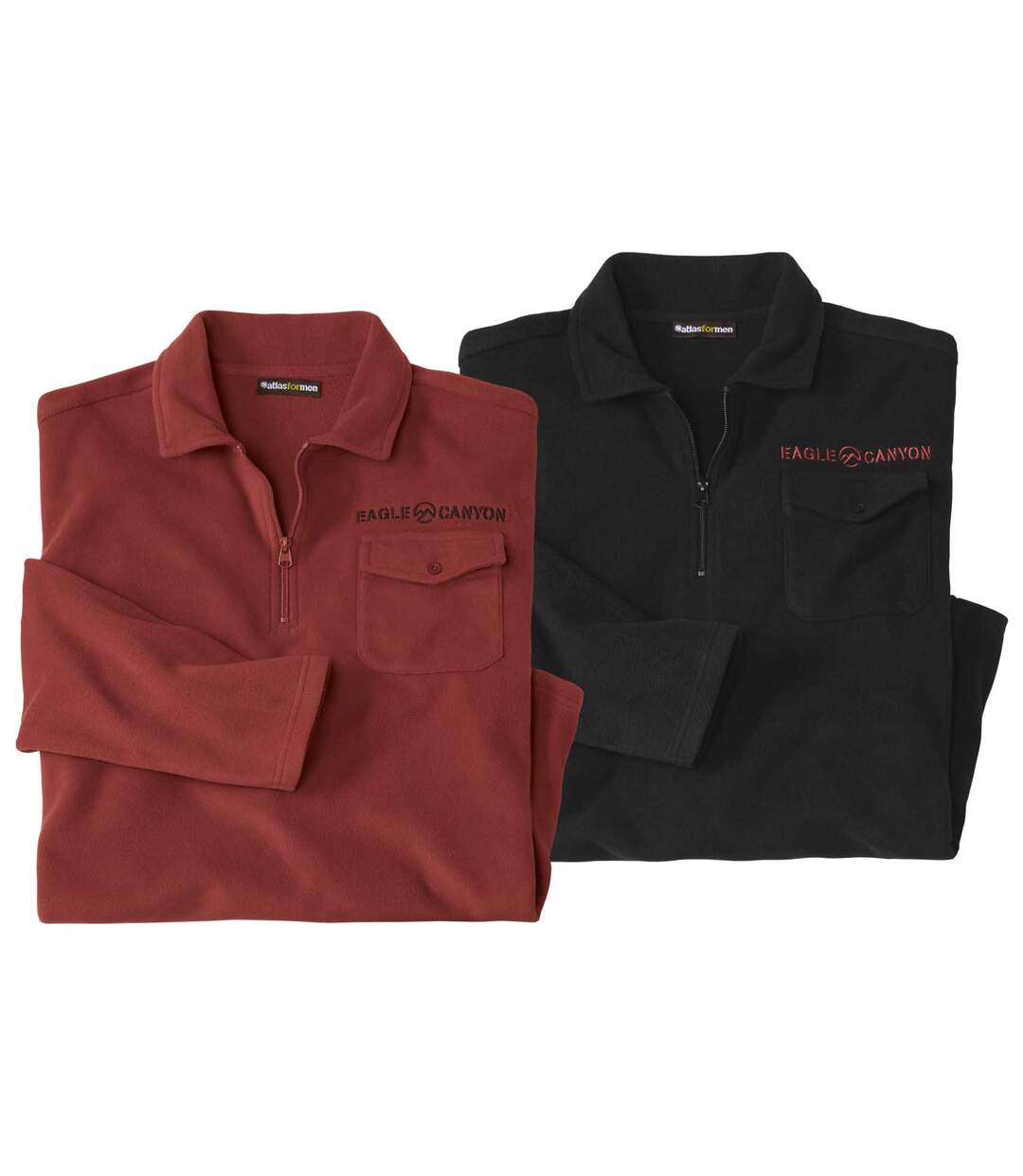 Lot de 2 Polos Micropolaires à Col Zippé Eagle