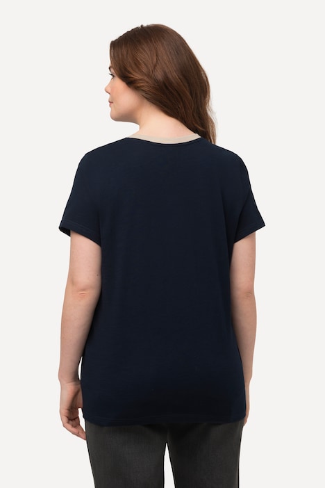 T-Shirt, PURE-Stickerei, Rundhals, Halbarm, Biobaumwolle