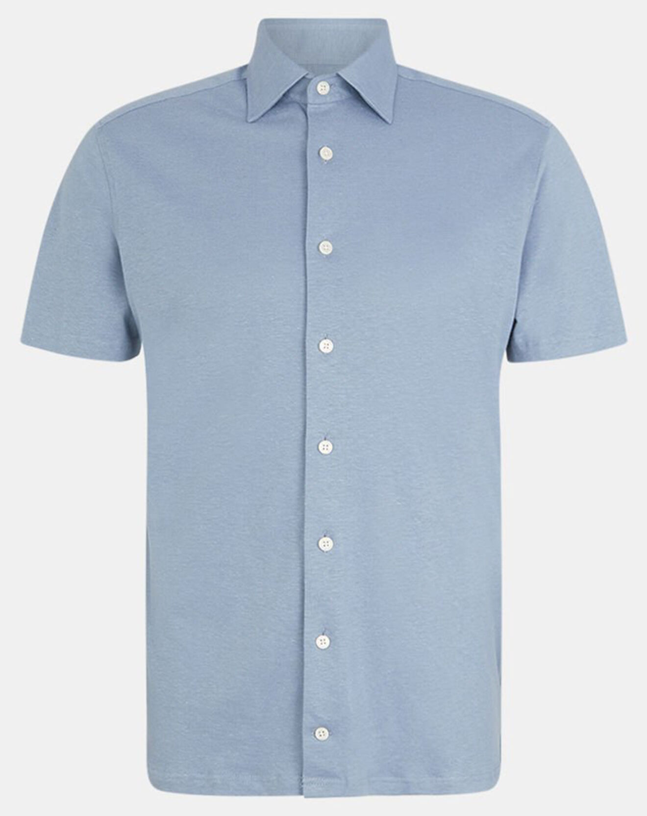 Hackett London Chemise en Lin mélangé Slim Fit Polo Piqué bleu clair