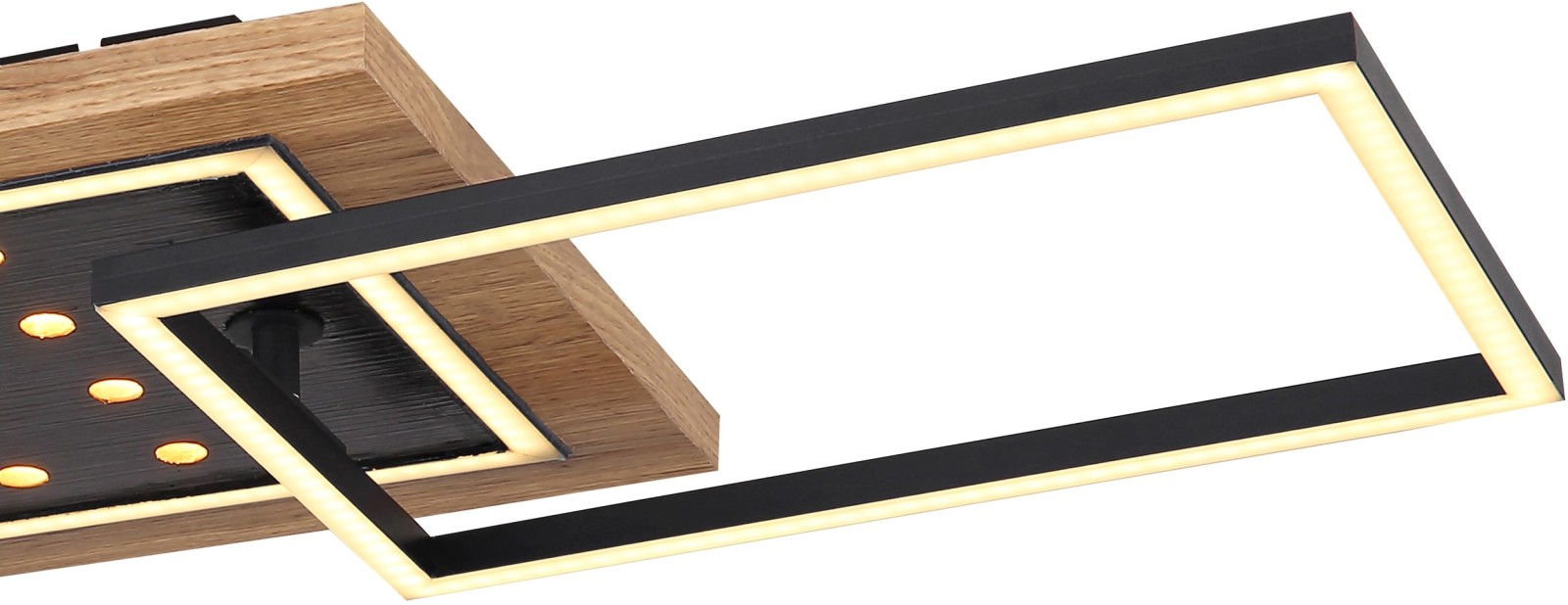 LED-Deckenleuchte - schwarz-goldfarben - 96 cm