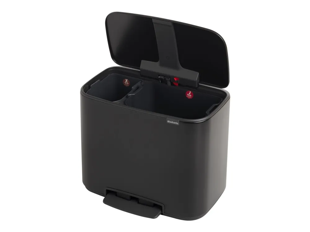 Brabantia Bo - Skraldespand - fliplåg - 34 L - fodpedal - mat sort