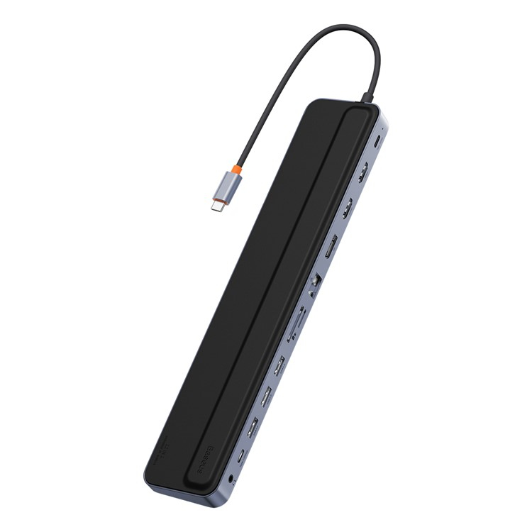 Elitejoy Gen2 12in1 USB C Multiport Adapter Dockingstation 2x USB C (PD/100W) / 3x USB A / 2x HDMI / DP / SD   Micro SD / LAN / 3.5mm - Grau