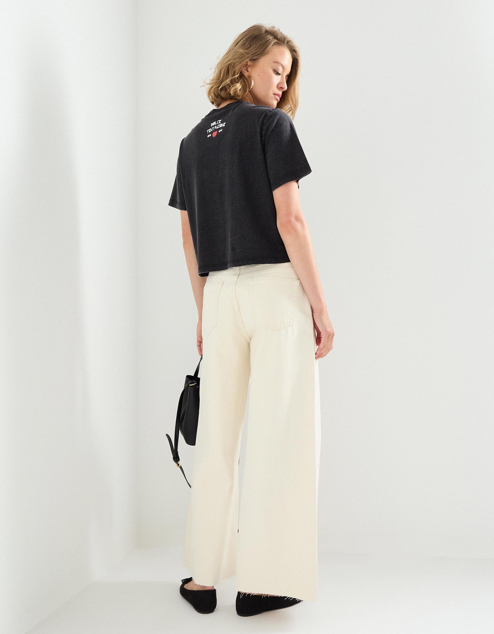 Calças Culotte, Mulher, Bege Claro