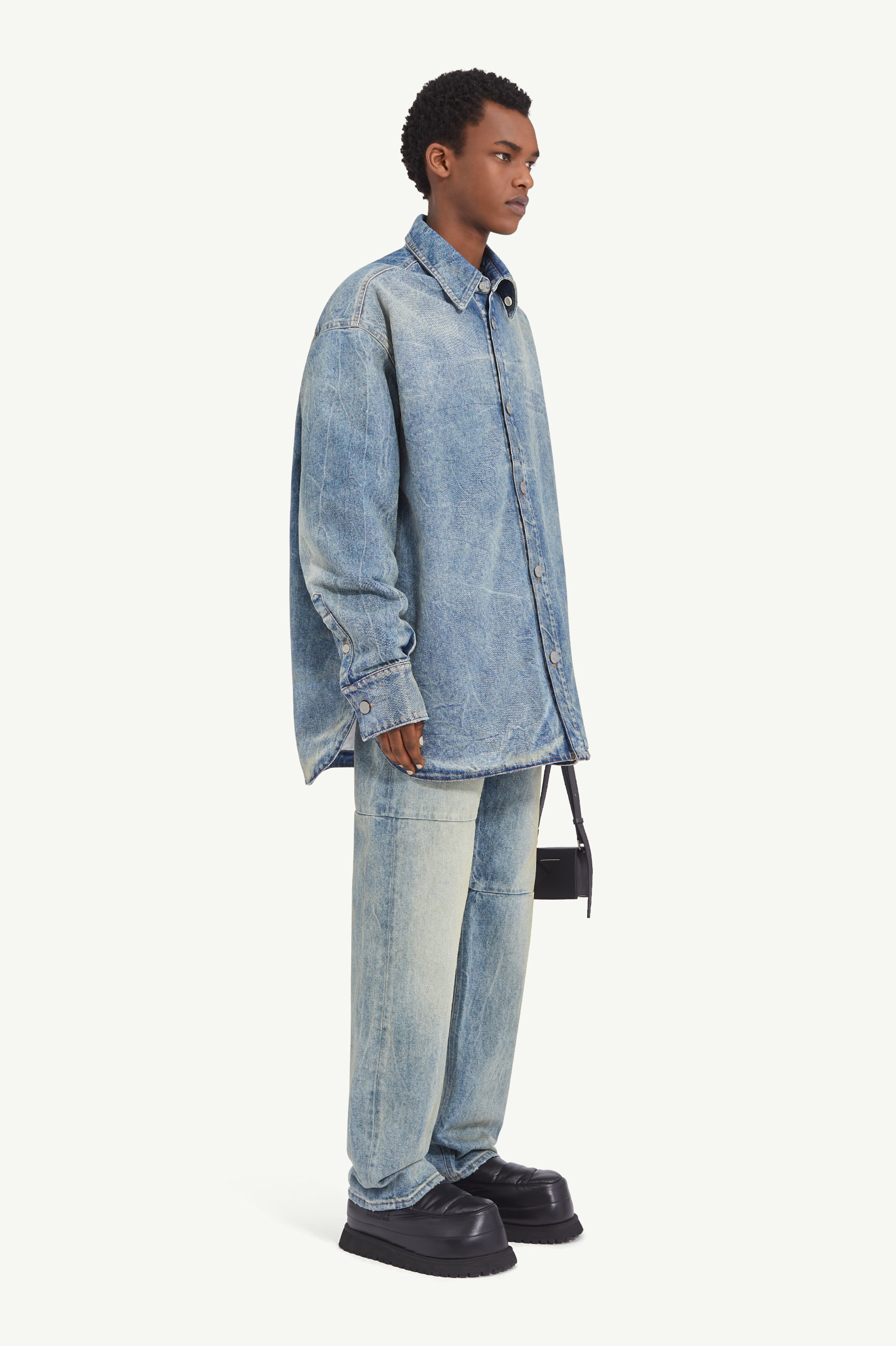 Veste matelassée en denim pour homme