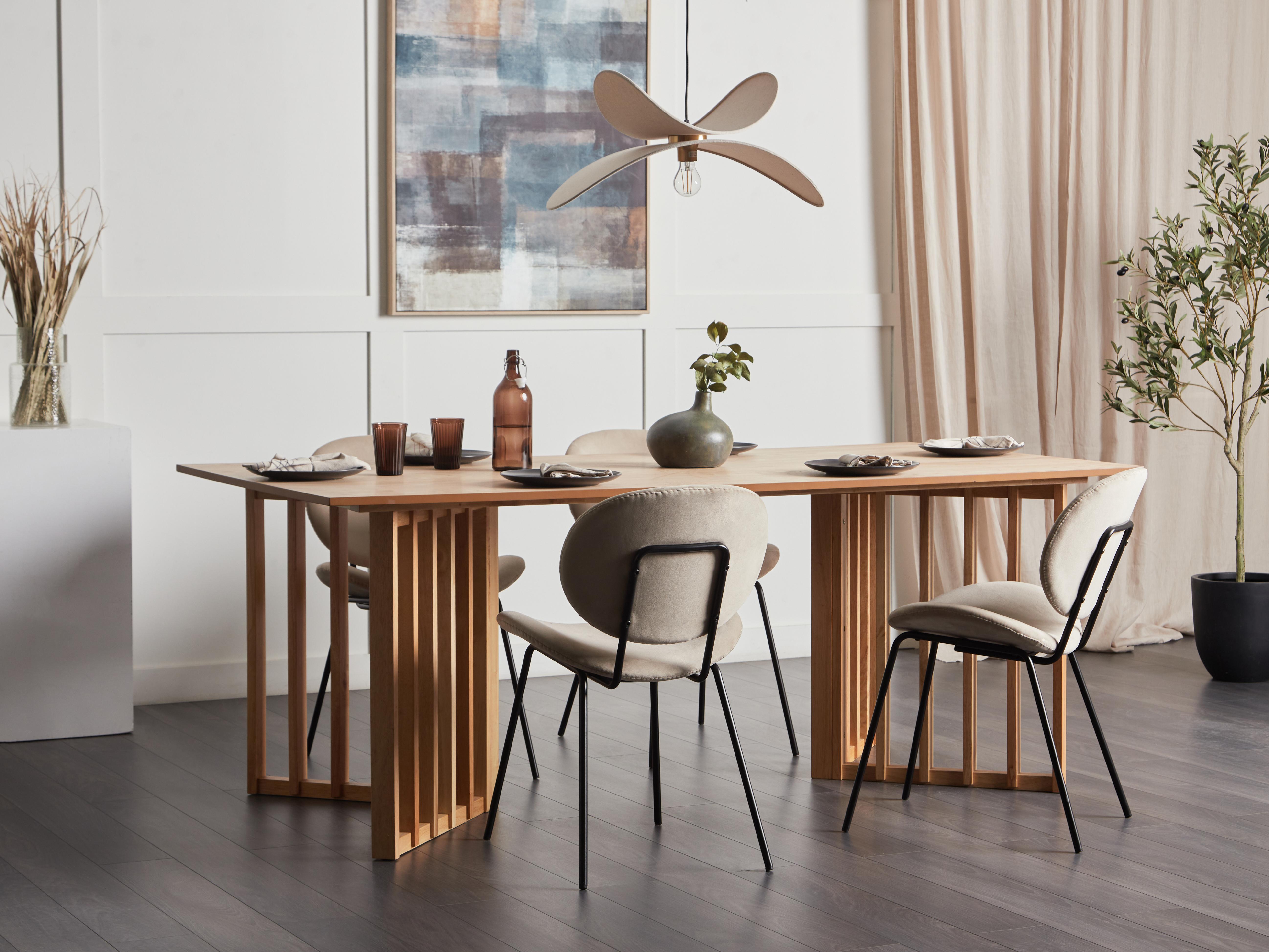Eettafel LEANDRA Licht essenhout 100 cm 200 cm