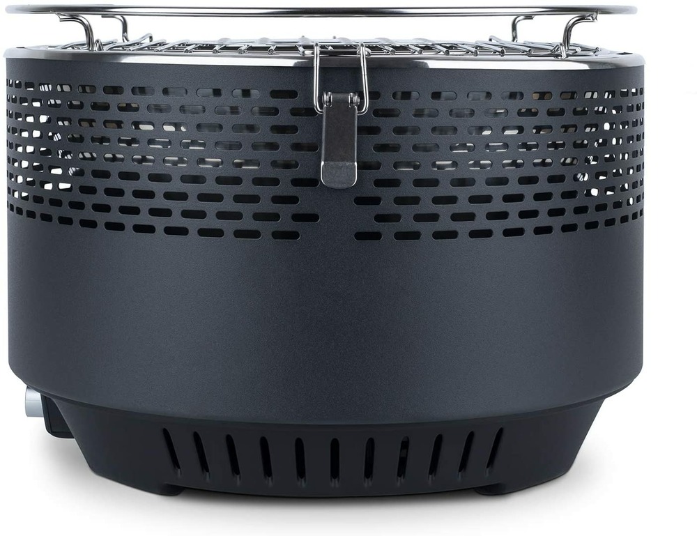 H.koenig rio440 barbecue portable au charbon de bois, barbecue de table rond, vitesse réglable,grille en acier inoxydable,sans fumée