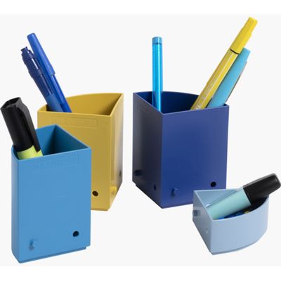 Exacompta BeeBlue - Pot à crayons modulable - 4 compartiments - couleurs assorties