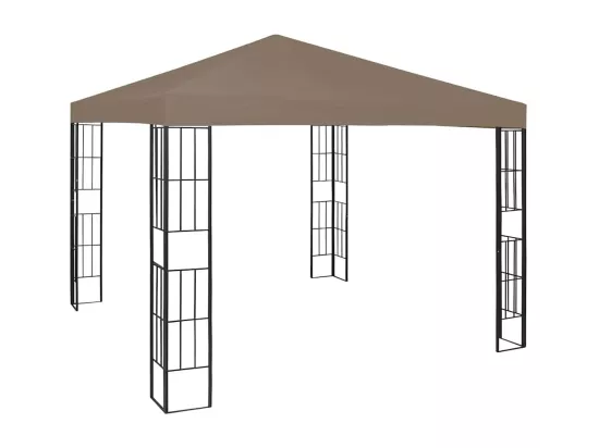 Tonnelle avec guirlande lumineuse à LED 3x3 m Taupe