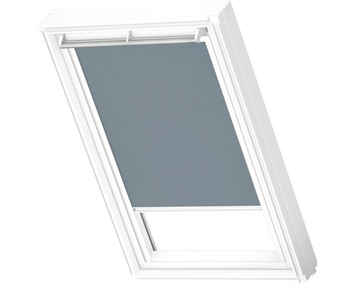 VELUX privacy rolgordijn, blauwgrijs, effen kleur, handmatig, wit frame, RFL C02 4170SWL