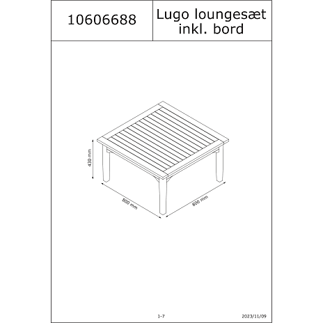 Lugo hjørnesofa inkl. bord - akacietræ