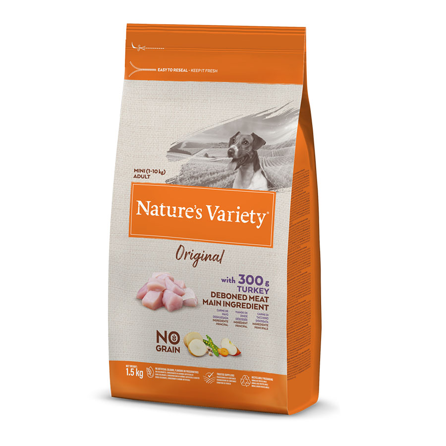 Ração Nature's Variety Original Adult Mini Turkey para Cães