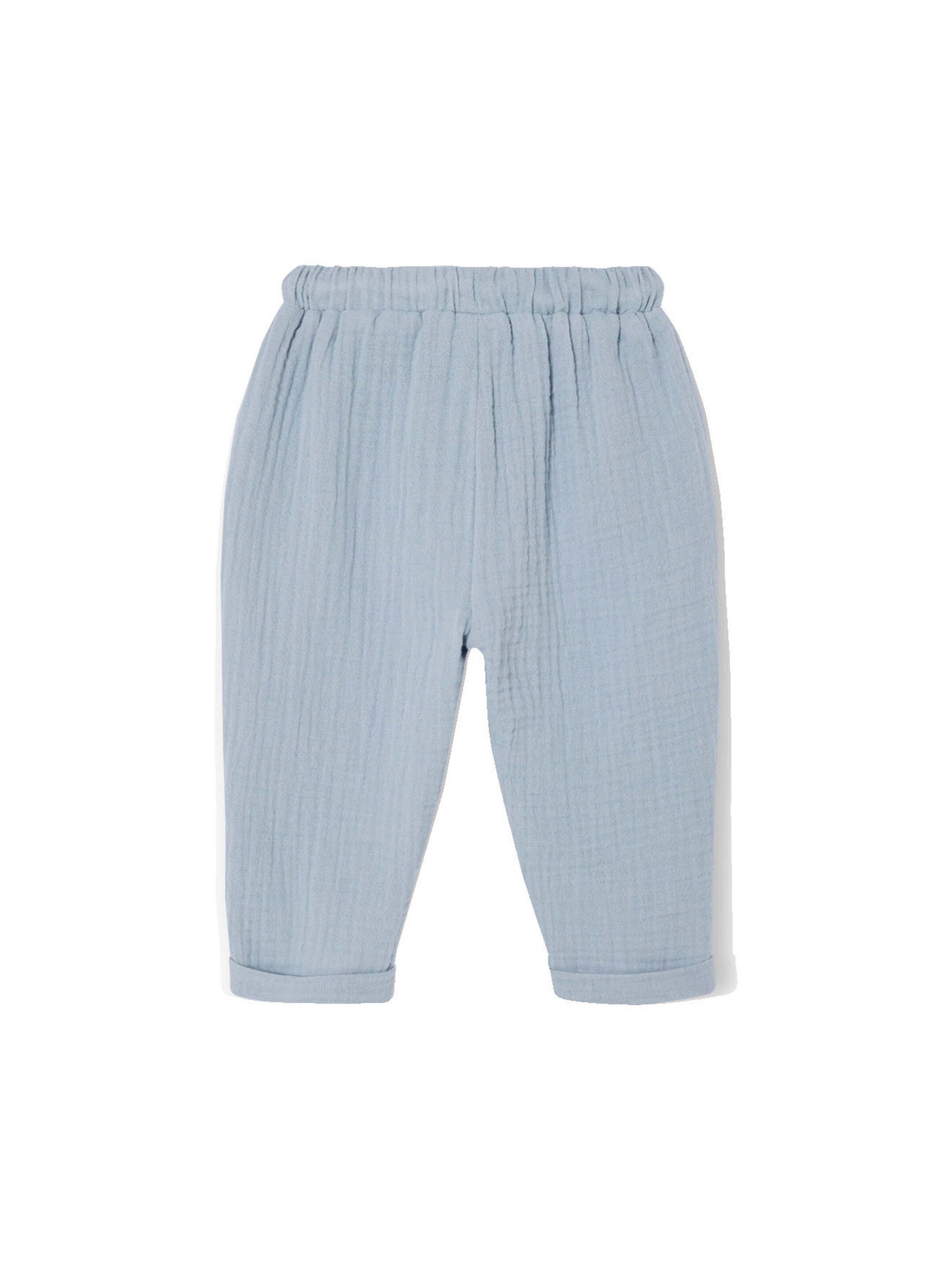 Vertbaudet Baby Sommerhose aus Musselin graublau