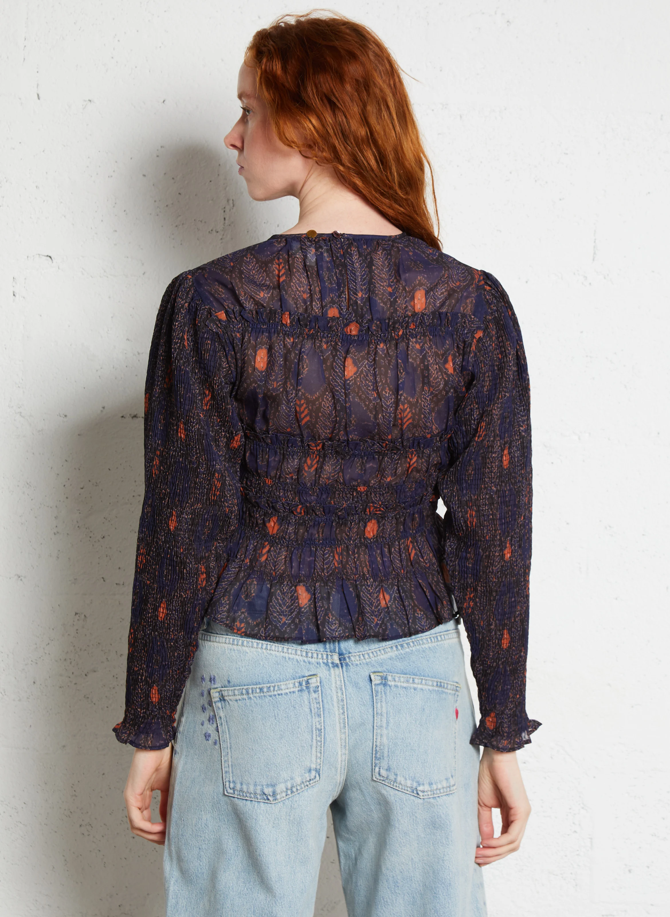 MANI - Blouse imprimée | Bleu