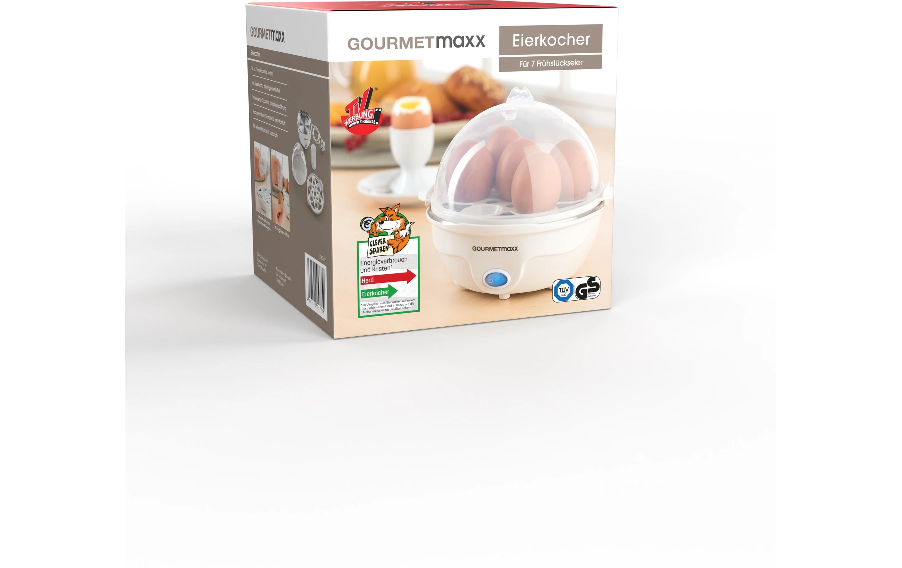 Eierkocher 7 Eier, WeissEierkocher mit 350 W Leistung