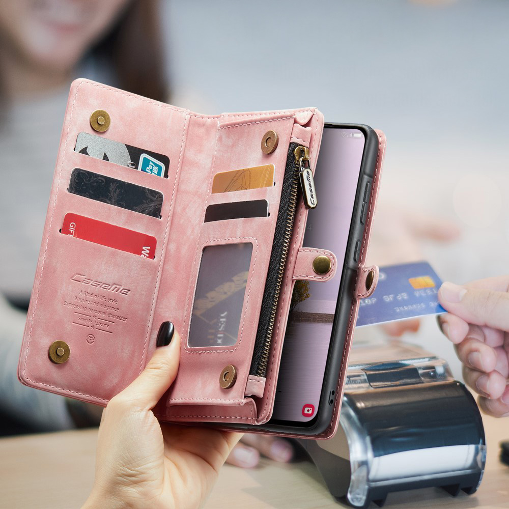 Samsung Galaxy A56 2in1 Leder Tasche   Magnet Hardcase Karten Etui - Rosa