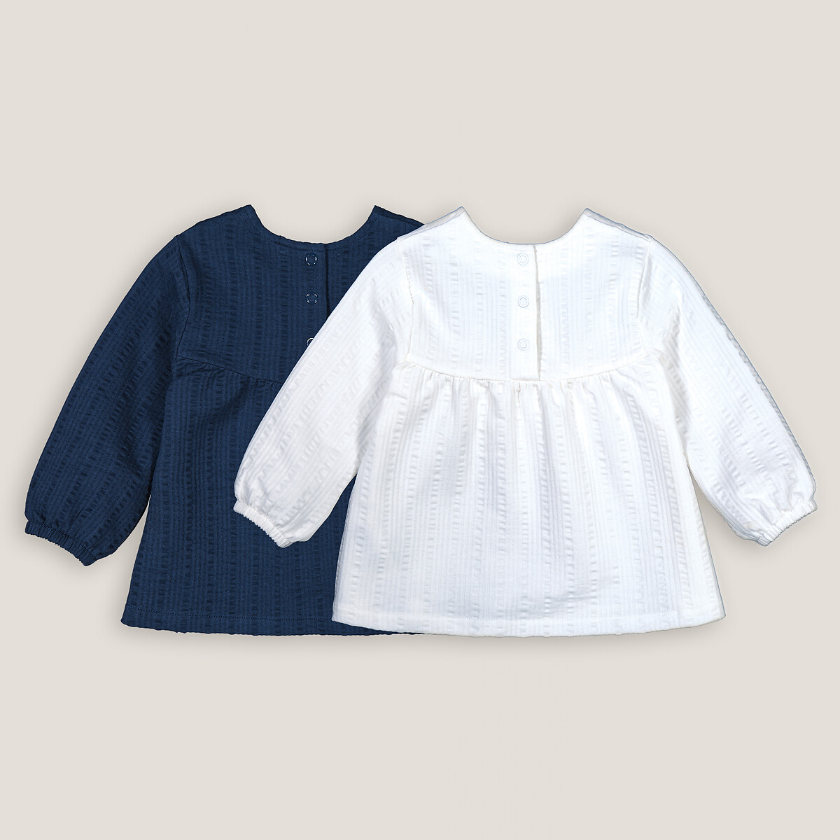 COLEÇÃO LA REDOUTE<br>Conjunto de 2 camisetas de manga comprida com babado