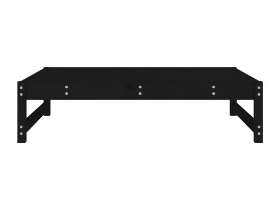 Repose-pied de jardin 120x80 cm noir bois de pin massif