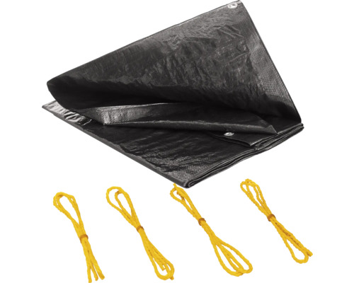 Geweven zeildoek 90 g/m² zwart 2 x 3 m