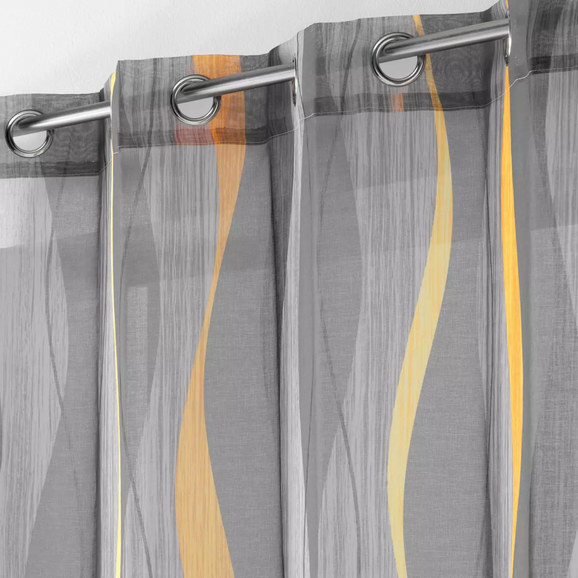 Voilage œillets (140 x 240 cm) Ondulys Gris anthracite