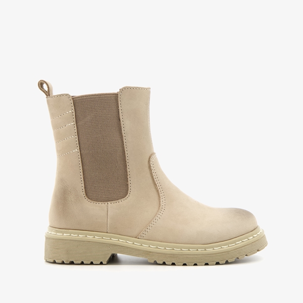 TwoDay leren meisjes chelsea boots beige