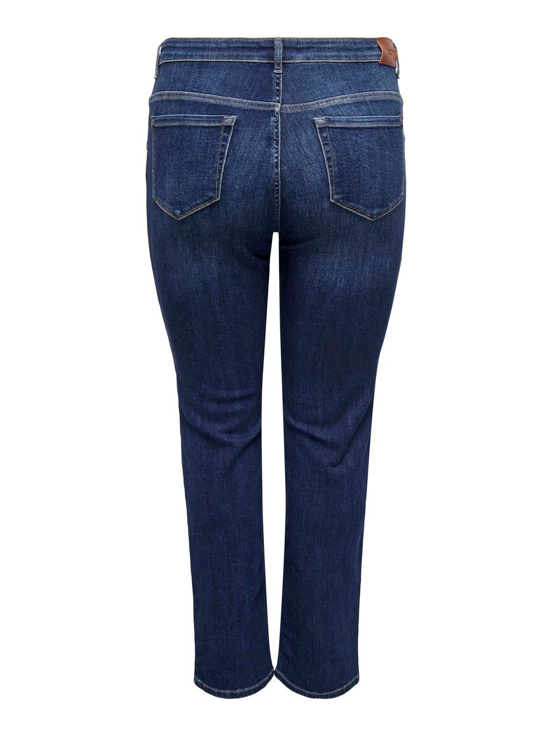 CARSUI Mittlere Taille Slim Fit Jeans Dark Blue Denim