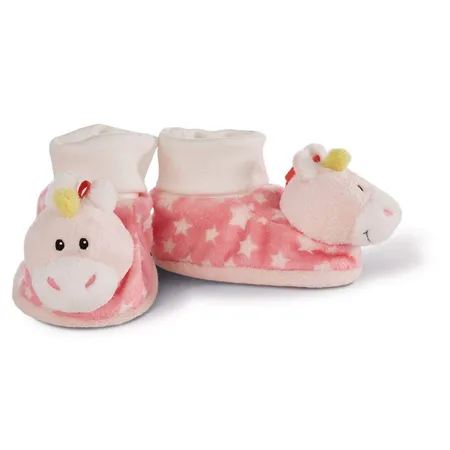 NICI Babyschuhe Einhorn Stupsi mit Rassel, 13 x 7,5 x 7 cm
